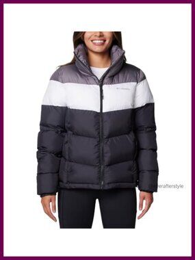 Puffer Jacket Colorblock Full Zip Insulated Coat